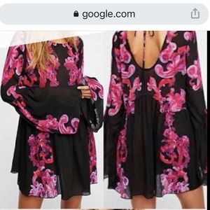 Black floral sheer FREE PEOPLE dress/tunic